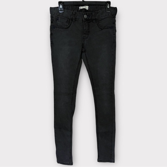 Free People Denim - Free People Women’s Black Super Skinny Jeans Size 27 Mid Rise Washed Denim